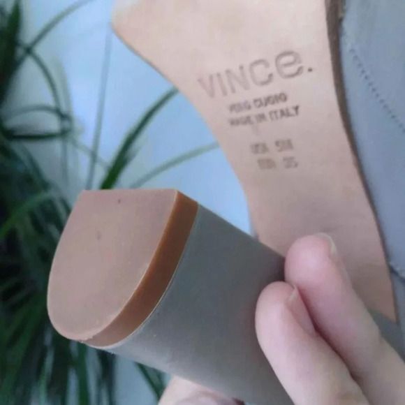 Vince High  Heeled Sling back Mule Shoe with Ankle Strap - Picture 8 of 10